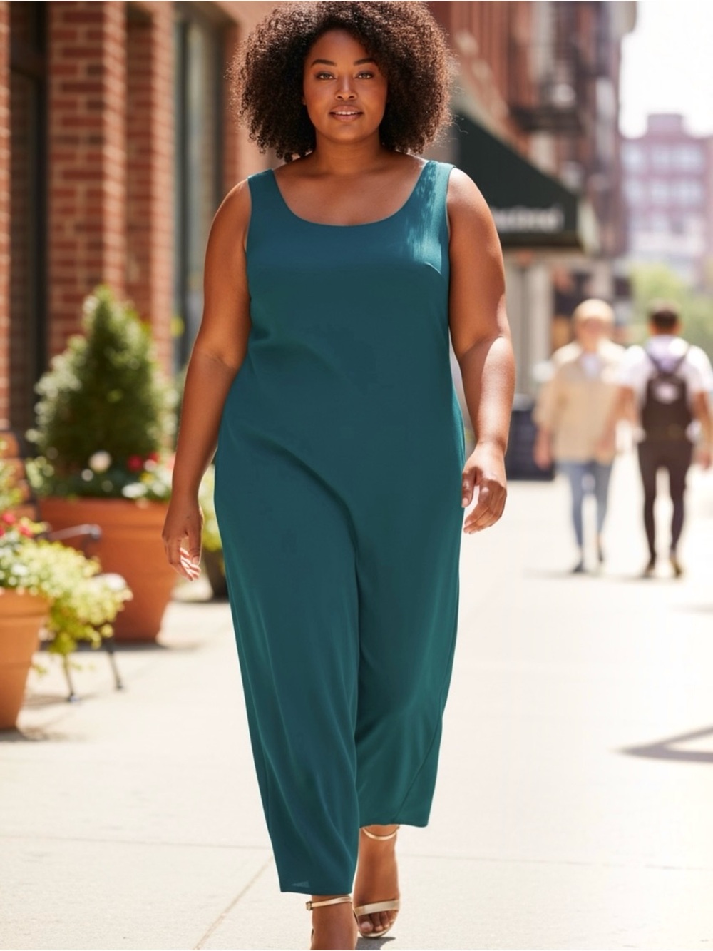 Sag Harbor Maxi Sleeveless Dress, Color Teal, Size 16